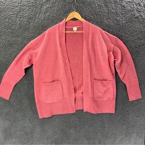 A new Day Open Front Cardigan Cotton blend Coral/Pink Size large